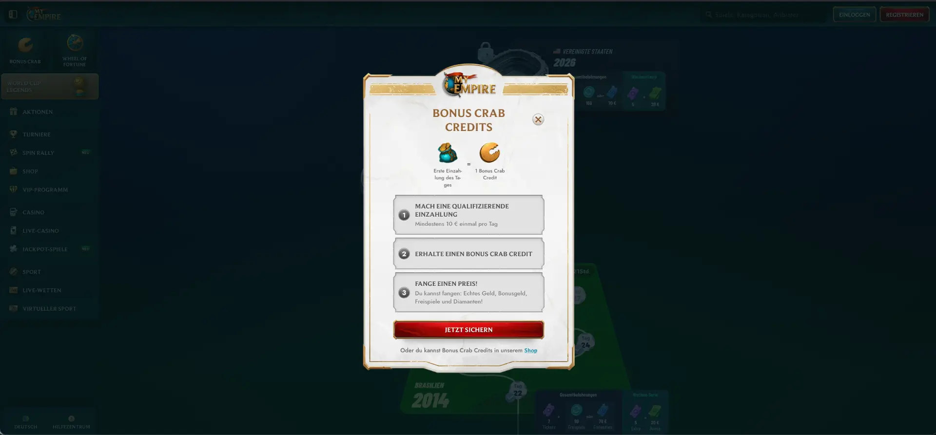 MyEmpire Bonus Crab Aktion MyEmpire Bonus Crab Aktion